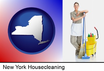 a woman cleaning house in New York, NY