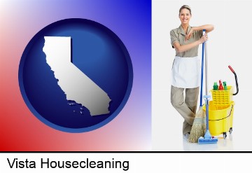 a woman cleaning house in Vista, CA